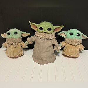 Grogu Baby Yoda Plush Lot of 3 | Star Wars Mandalorian Stuffed Toys